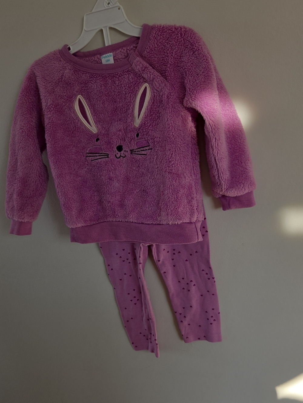 Cozy Pink Bunny Fleece Kids Pajama Set
